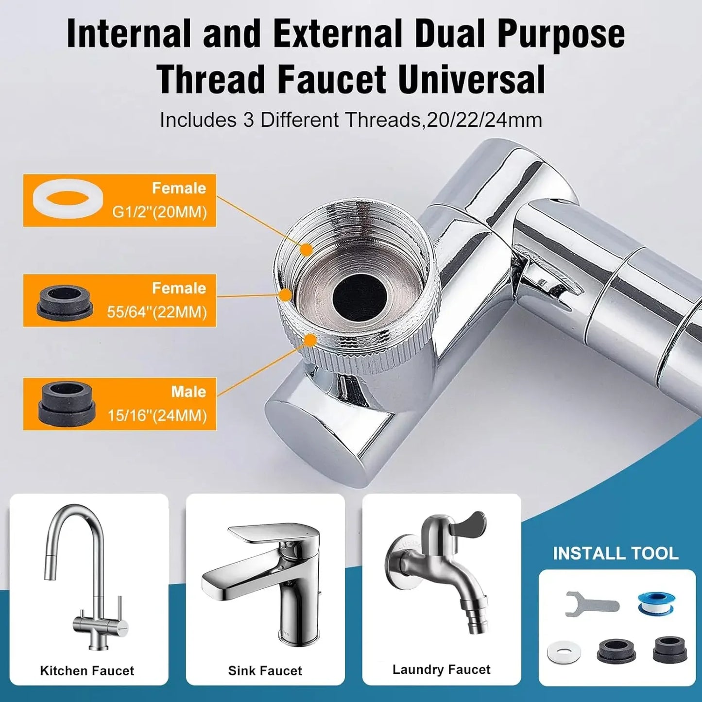 1440° Swivel Robotic Arm Faucet Aerator Kitchen Extender