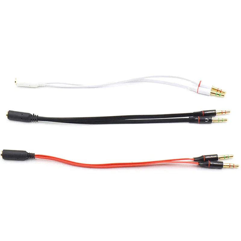 3.5mm TRRS Headset Splitter Adapter – Audio & Mic to 2 Male