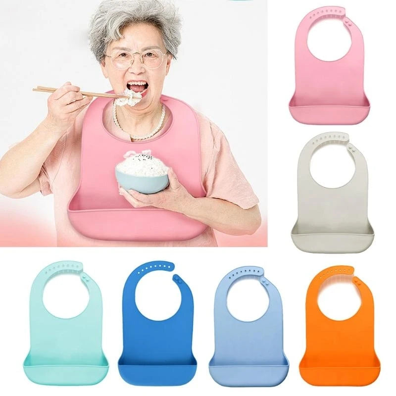 Waterproof Silicone Adult Bib | Senior & Disability Mealtime Apron