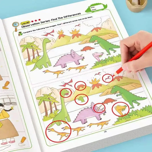 32-Page Interactive Spot-the-difference Game Colorful Educational Peaceful Pleasures Health and Wellness