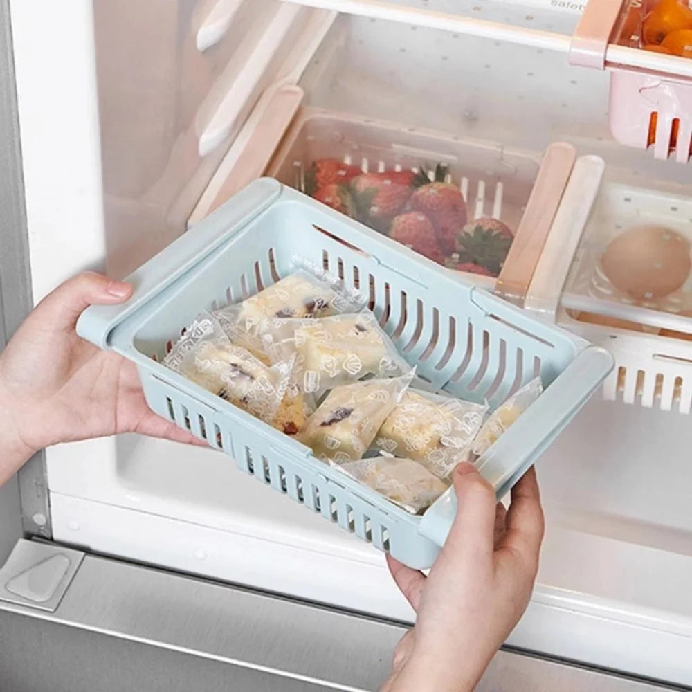 Expandable Fridge Drawer Organizer – Pull-Out Shelf Storage Rack Fridge Shelf Organizer Peaceful Pleasures Health and Wellness