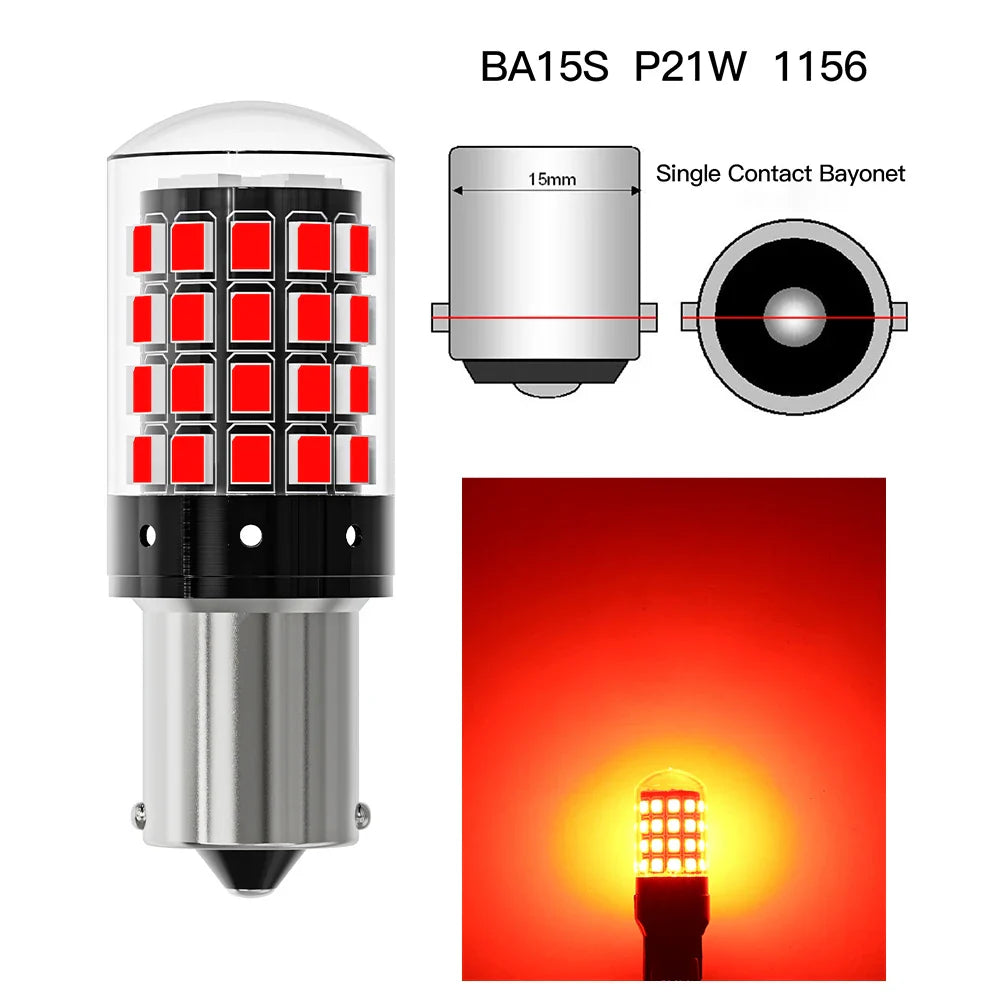 ASLENT 2-Pack 54-SMD LED Bulbs | Turn Signal Brake Reverse 12V