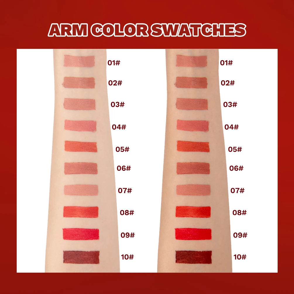 QIBEST Matte Lipstick Lasting Velvet Mist Nude Brown Red Lipstick Non-Stick Cup Classic Highly Pigmented Red Lip Stain Cosmetics Peaceful Pleasures Health and Wellness