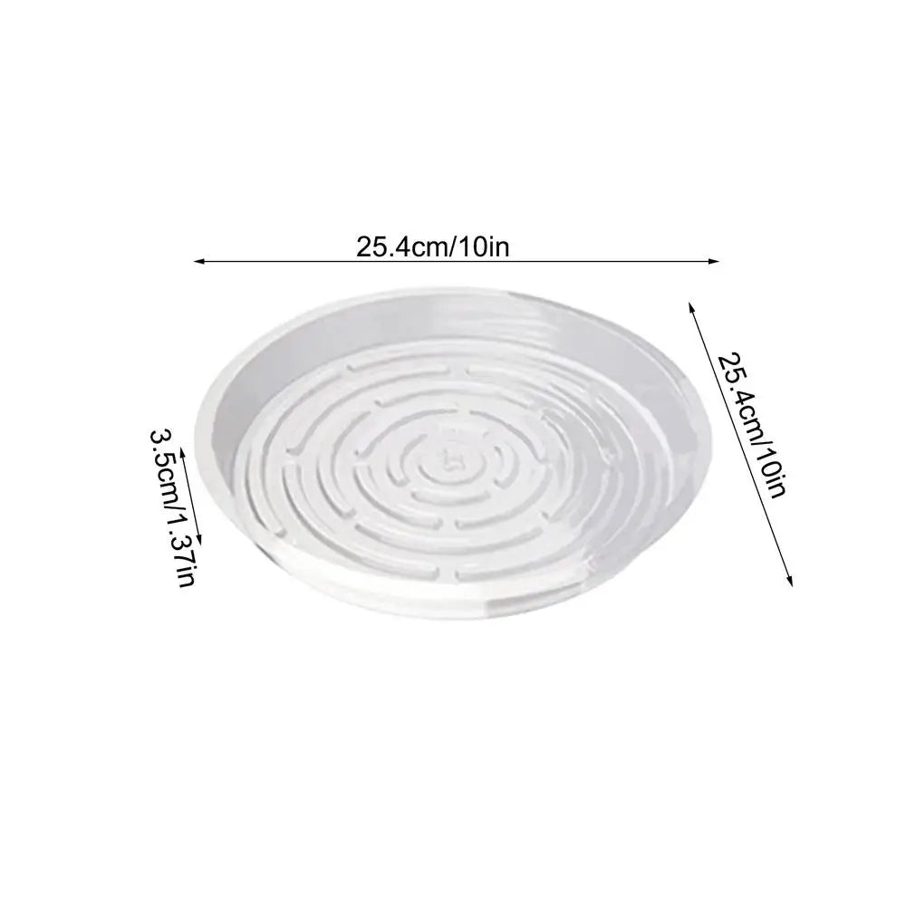 5-Pack Clear Round Plant Saucers | Plastic Pot Trays 6" 8" 10"