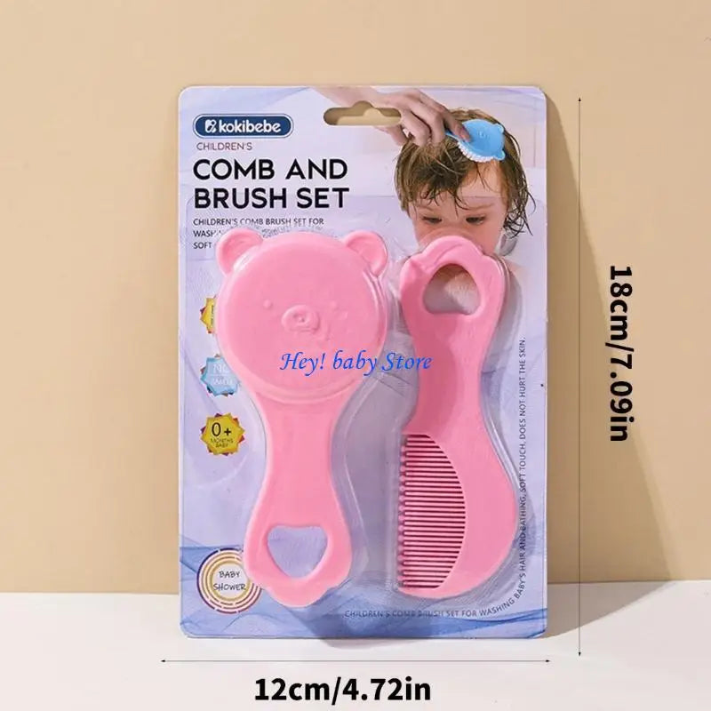 Baby Hair Brush & Comb Set | Soft Bear Design for Newborns