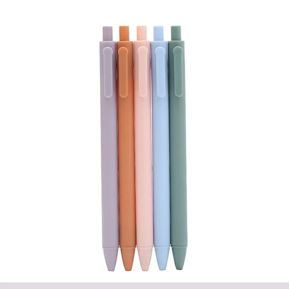 Smooth Office Gift 0.5mm Fine Funny Pens Press Pen Student Stationery Black Ink Pens Sign Pen Macaron Pens Manual Gel Pens Peaceful Pleasures Health and Wellness multicolor-5PCS
