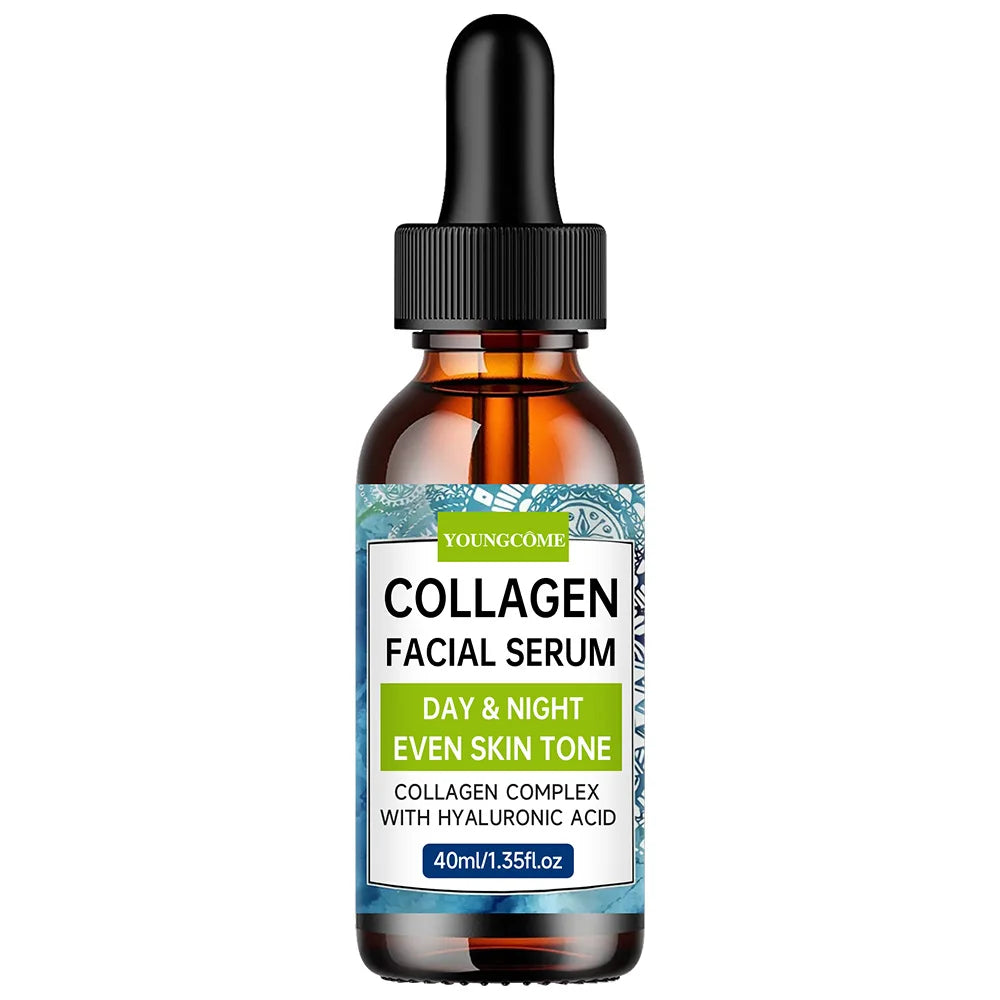 Collagen Face Serum with Hyaluronic Acid | Day & Night Hydrating Moisturizer for Even Skin Tone | Facial Care Essence Peaceful Pleasures Health and Wellness 40ml