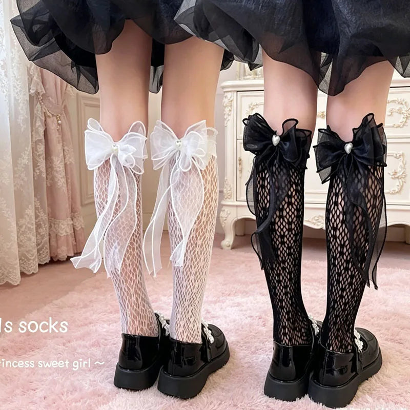Girls Lace Ruffle Knee High Socks – Breathable Princess Stockings