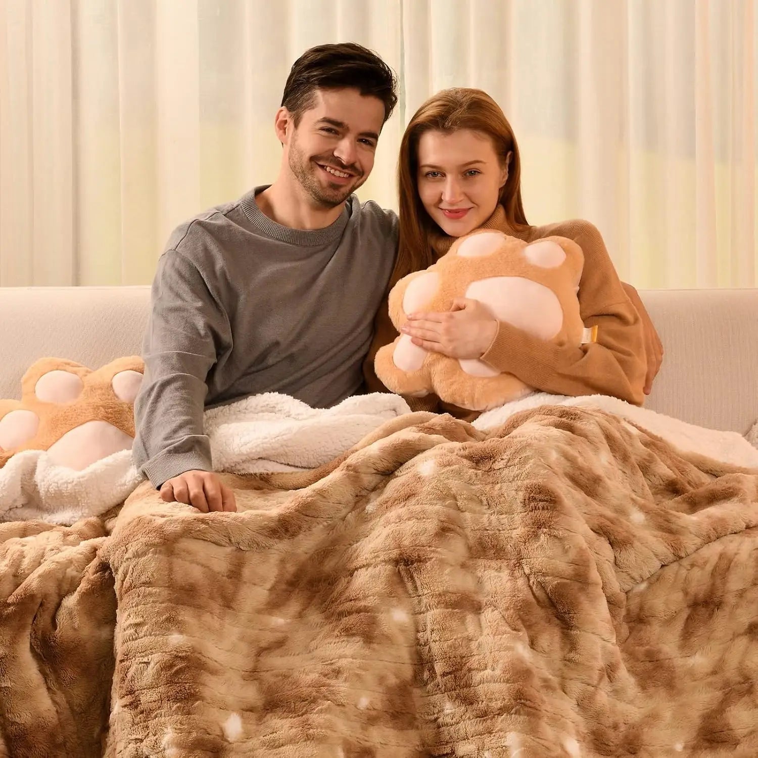 Electric Heated Blanket Twin 62x84" – Faux Fur & Sherpa, ETL Certified Peaceful Pleasures Health and Wellness United States