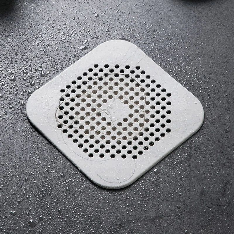 Square Silicone Drain Mat Hair Catcher for Sink & Shower (2-Pack) Silicone Drain Mat Peaceful Pleasures Health and Wellness