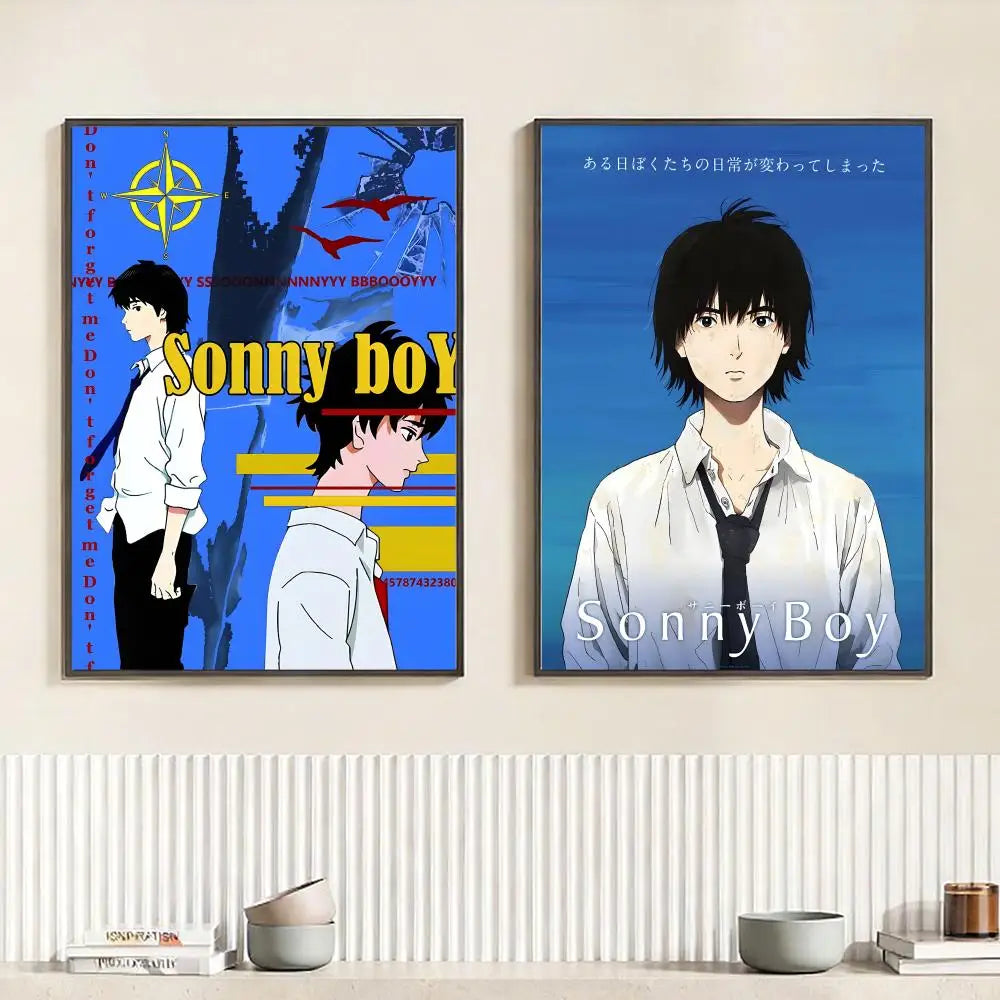 Anime Sonny Boy HD Poster – Self-Adhesive Waterproof Wall Art Anime Wall Poster Peaceful Pleasures Health and Wellness