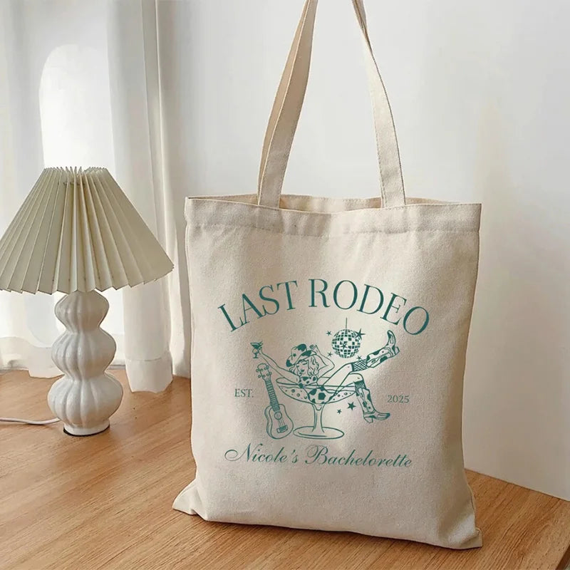 Personalized Last Rodeo Bachelorette Tote Bag | Custom Name Personalized Tote Bag Peaceful Pleasures Health and Wellness