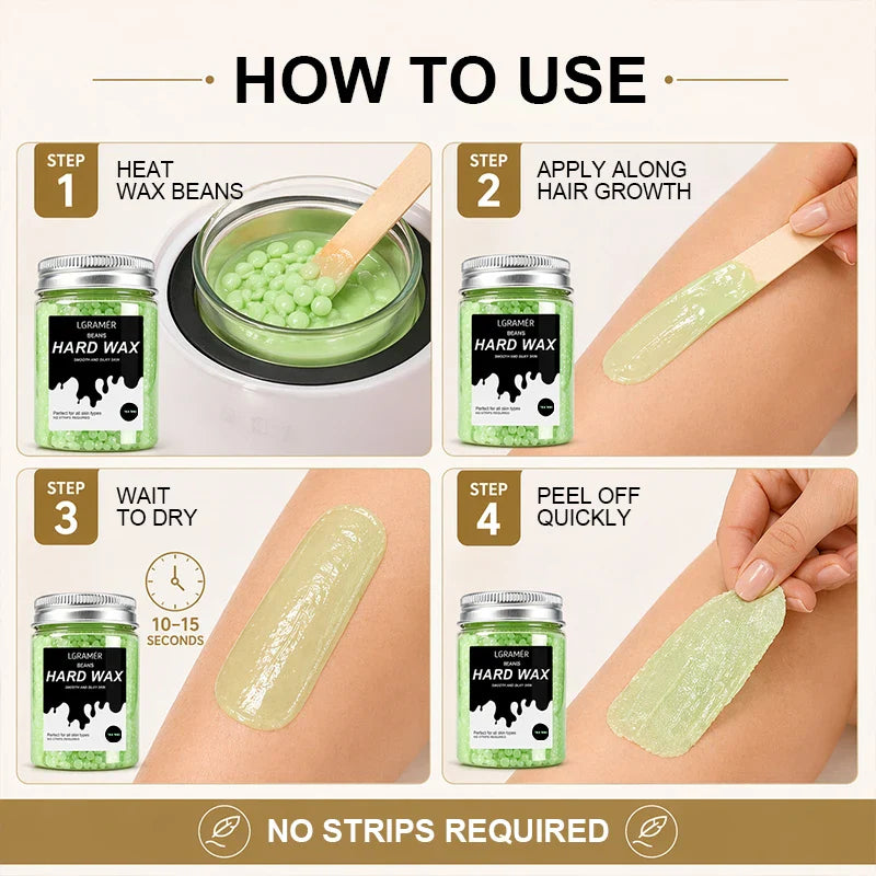 LGRAMER Hard Wax Beads for Hair Removal | 80g/380g Scented