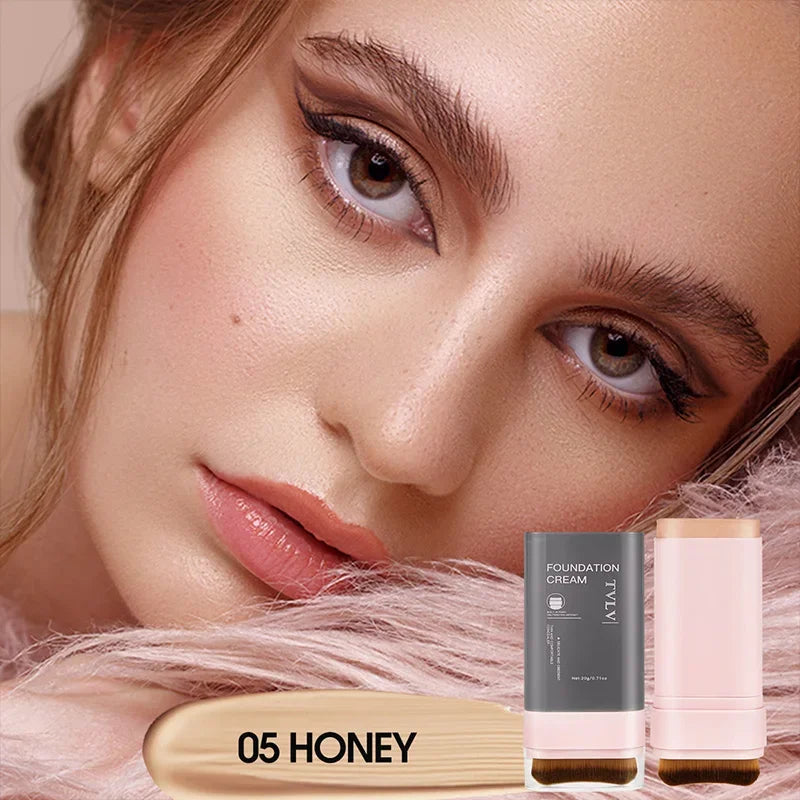 Concealing Foundation Stick 5 Shades With Built-In Brush, Brighten Lightweight and Waterproof Formula Face Contour Stick Makeup Peaceful Pleasures Health and Wellness 05