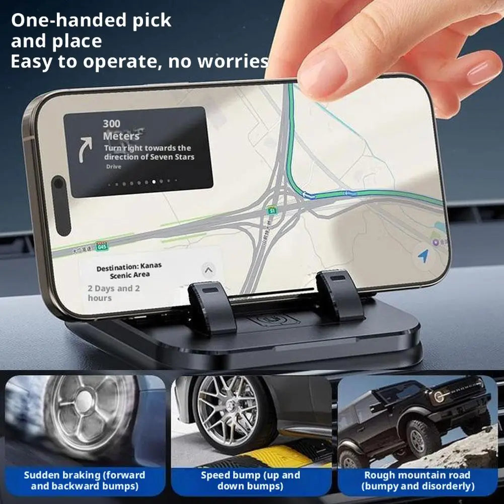 2-in-1 Dashboard Car Phone Holder with 360° Rotation & Number Plate