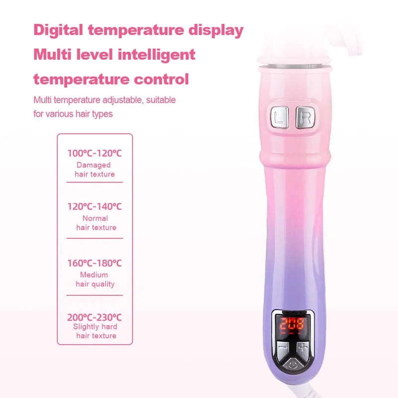 New Hot Curling Iron Hair Iron Selling Ceramic Barrel Automatic Rotating Curling Wands Waver Hair Styling Hair Curlers Peaceful Pleasures Health and Wellness