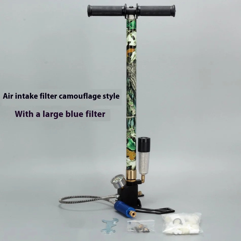 300bar 30mpa 4500psi 3 Stage Hand Operated PCP Pump For Pcp Rifles Air Paintball High Pressure Compressor Car Bicycle Hunting Peaceful Pleasures Health and Wellness Camo 2 CN