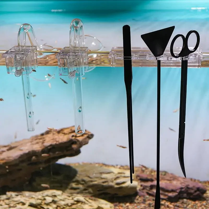 Acrylic Fish Tank Pipe Clamp Holder | Inflow Outflow Filter Rack