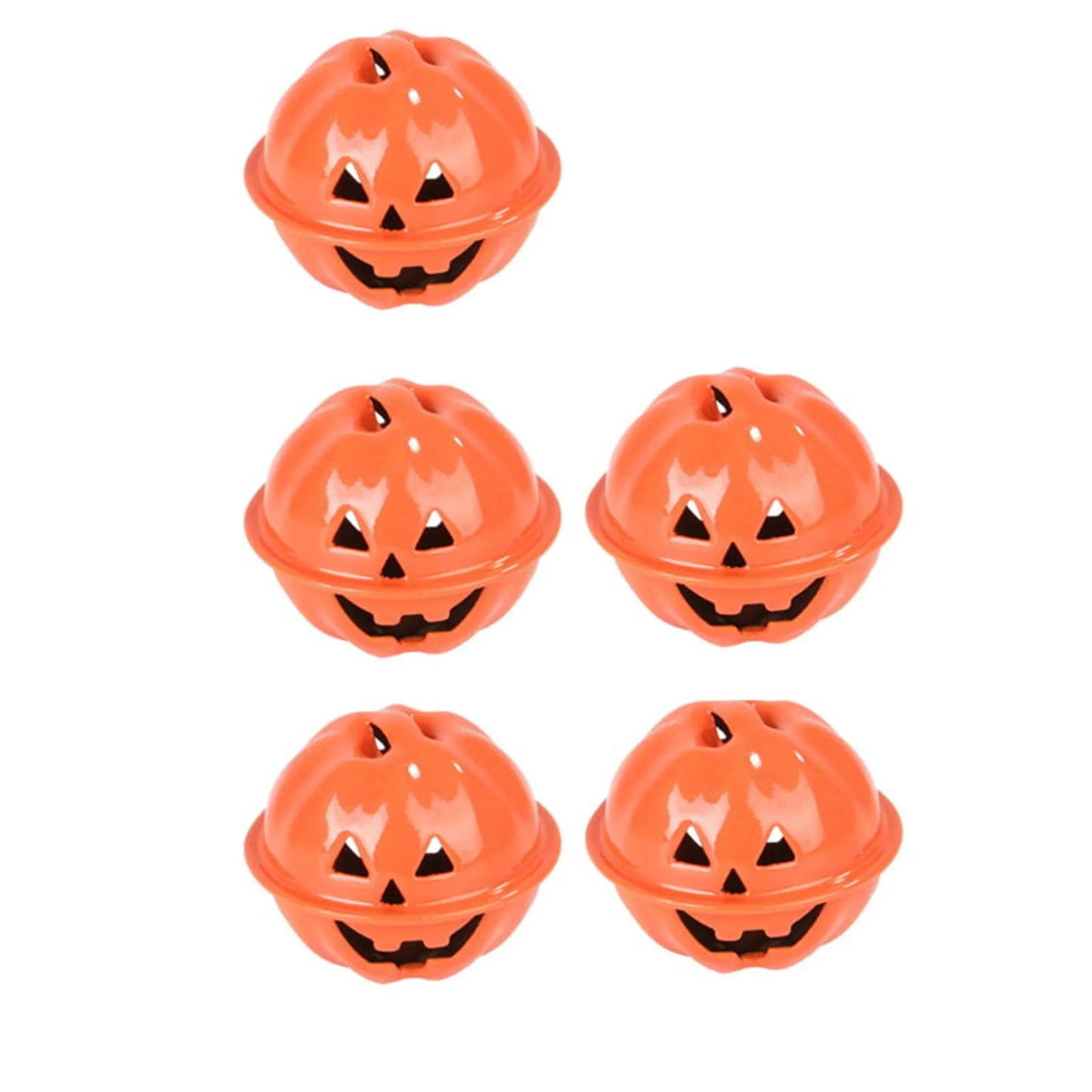5-Pack Halloween Pumpkin Jingle Bells – 4cm Metal Hanging Decor