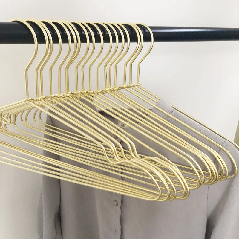 10pcs Silver/Gold Hanger For Clothes Aluminum Alloy Durable Clothes Hanger For Coats Skirts Pants Dress Peaceful Pleasures Health and Wellness