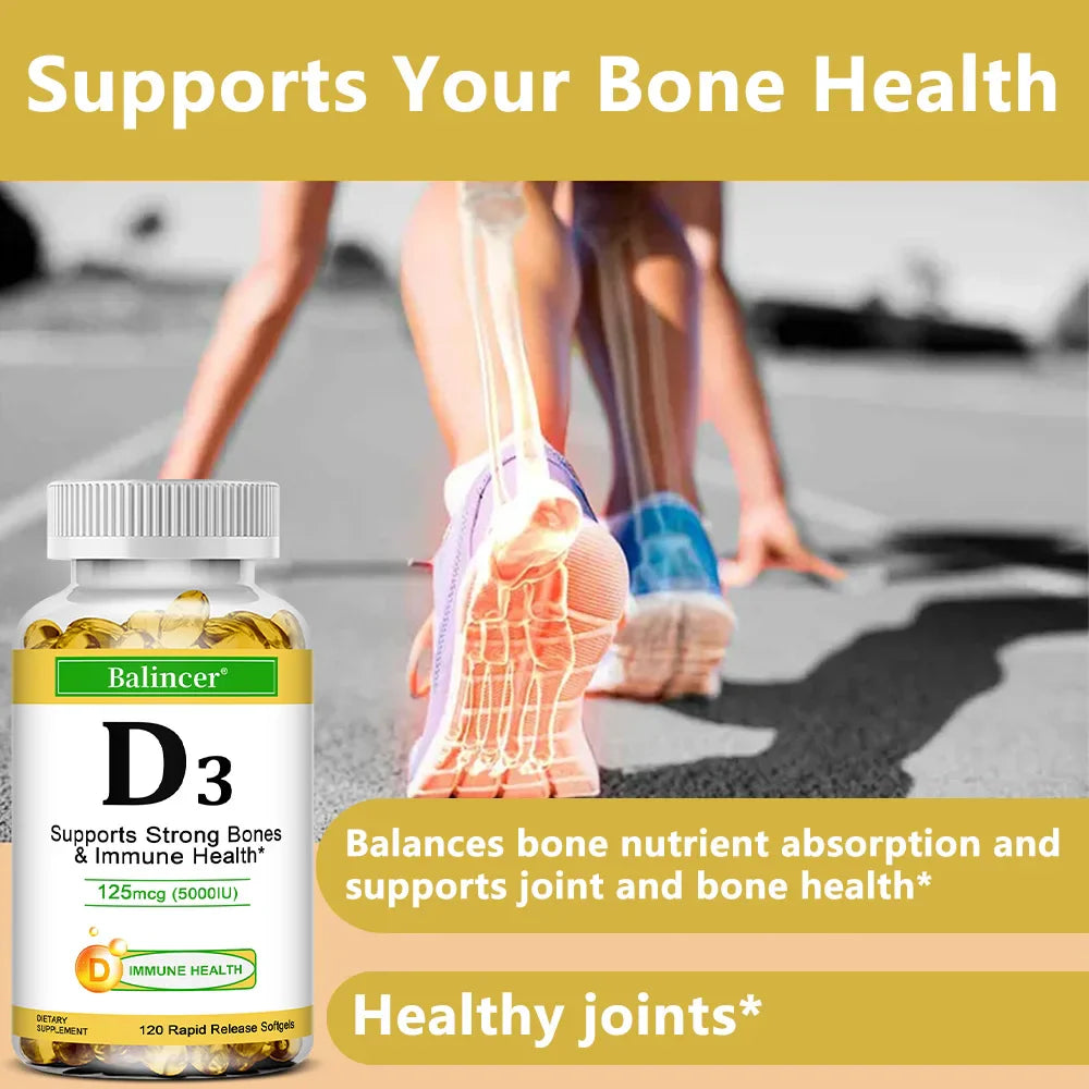 Balincer Vitamin D3 5000 IU Softgels – Bone & Immune Support