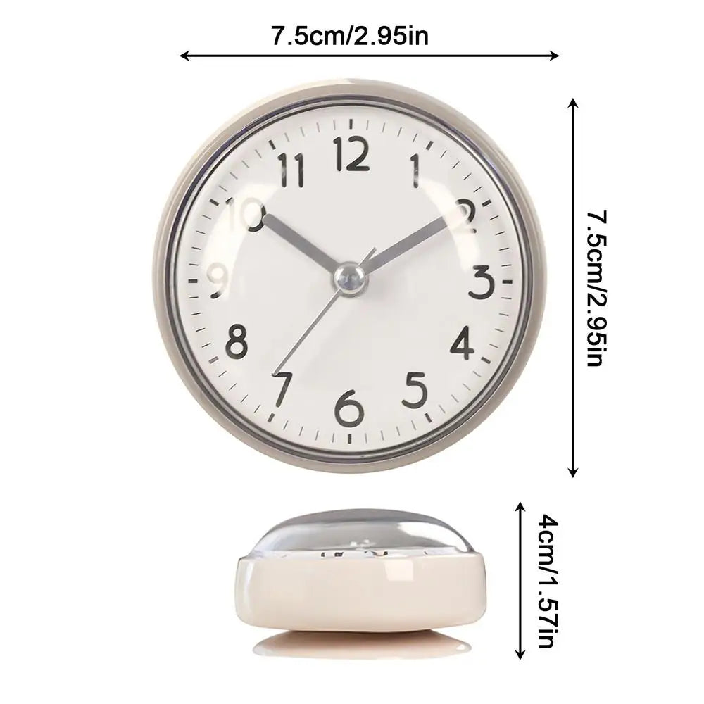 Mini Suction Cup Wall Clock – Silent, Waterproof, Anti-Fog