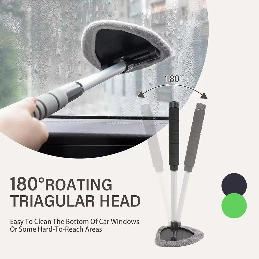 Microfiber Car Windshield Cleaning Brush Kit – Extendable Handle
