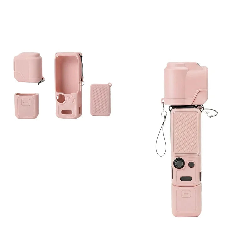 Silicone Cases Lens Cases Screen Cases For DJI Pocket 4 Shock-Resistant And Drop-Proof Dust-Proof To Protect Your Camera Peaceful Pleasures Health and Wellness pink