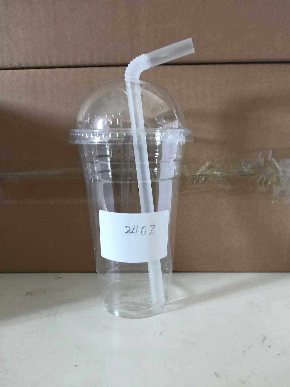 50Sets Disposable Plastic Cups with Dome Lids and Wide Straws To Go Iced coffee Cups BPA Free Clear Parfait and Smoothie Cups Peaceful Pleasures Health and Wellness 24OZ Bended 50pcs