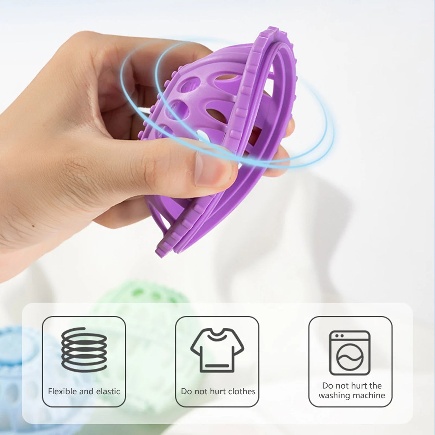 Laundry Ball For Washing Machine Anti Tangling Drum Cleaner Stain Remover Washing Ball Durable Friendly Material Compatible With Peaceful Pleasures Health and Wellness