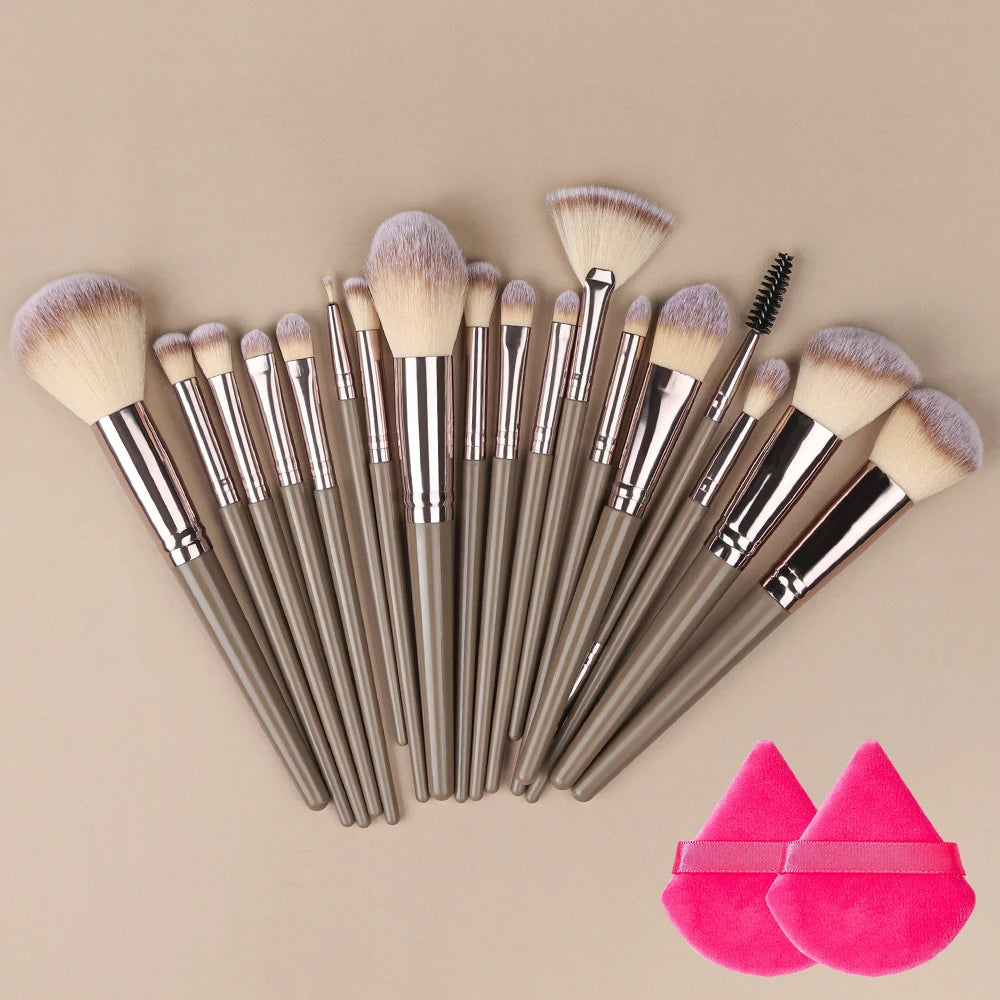 RUNTOIN Soft Fluffy Makeup Brush Set 3–20 Pcs | Blush & Foundation