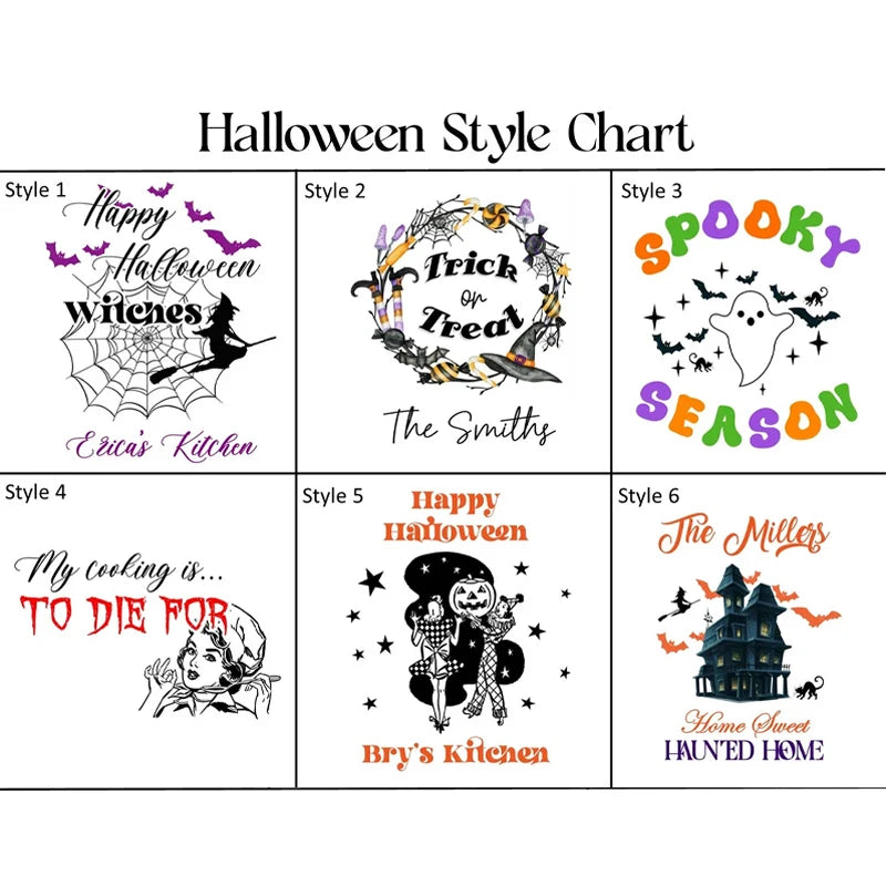Personalized Halloween Dish Towel | Custom Hostess Gift