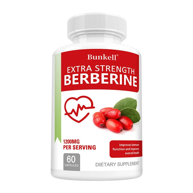 Berberine HCl 1200mg - Enhance Energy, Metabolism, Cardiovascular & Digestive Health, Immune Support, Anti-oxidant, Anti-aging Peaceful Pleasures Health and Wellness 60 count-1 bottle