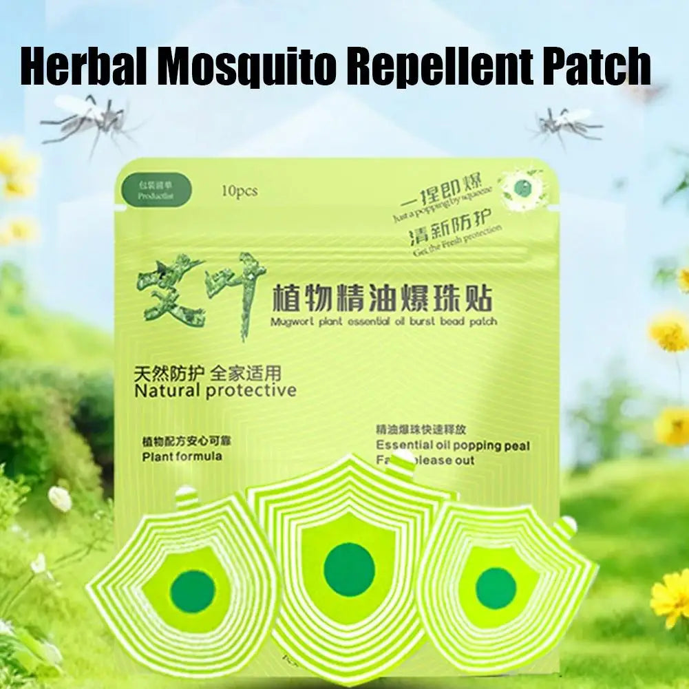 10pcs Anti-Mosquito Patch Plant Essential Oil Universal Long-Acting Portable For Adult Babies Mosquito Paste Non-Irritating Peaceful Pleasures Health and Wellness