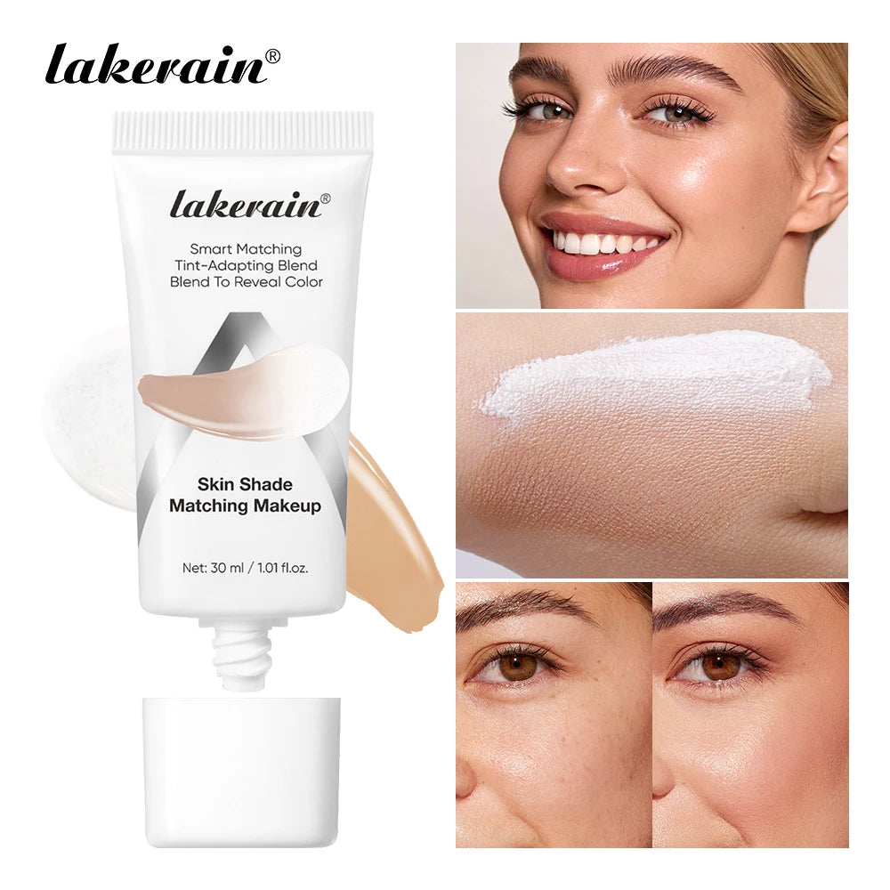 Lakerain Color Changing Liquid Foundation Brightening Moisturizing Skin SPF 15 Sunscreen Natural Even Skin Tone Slight Concealer Peaceful Pleasures Health and Wellness
