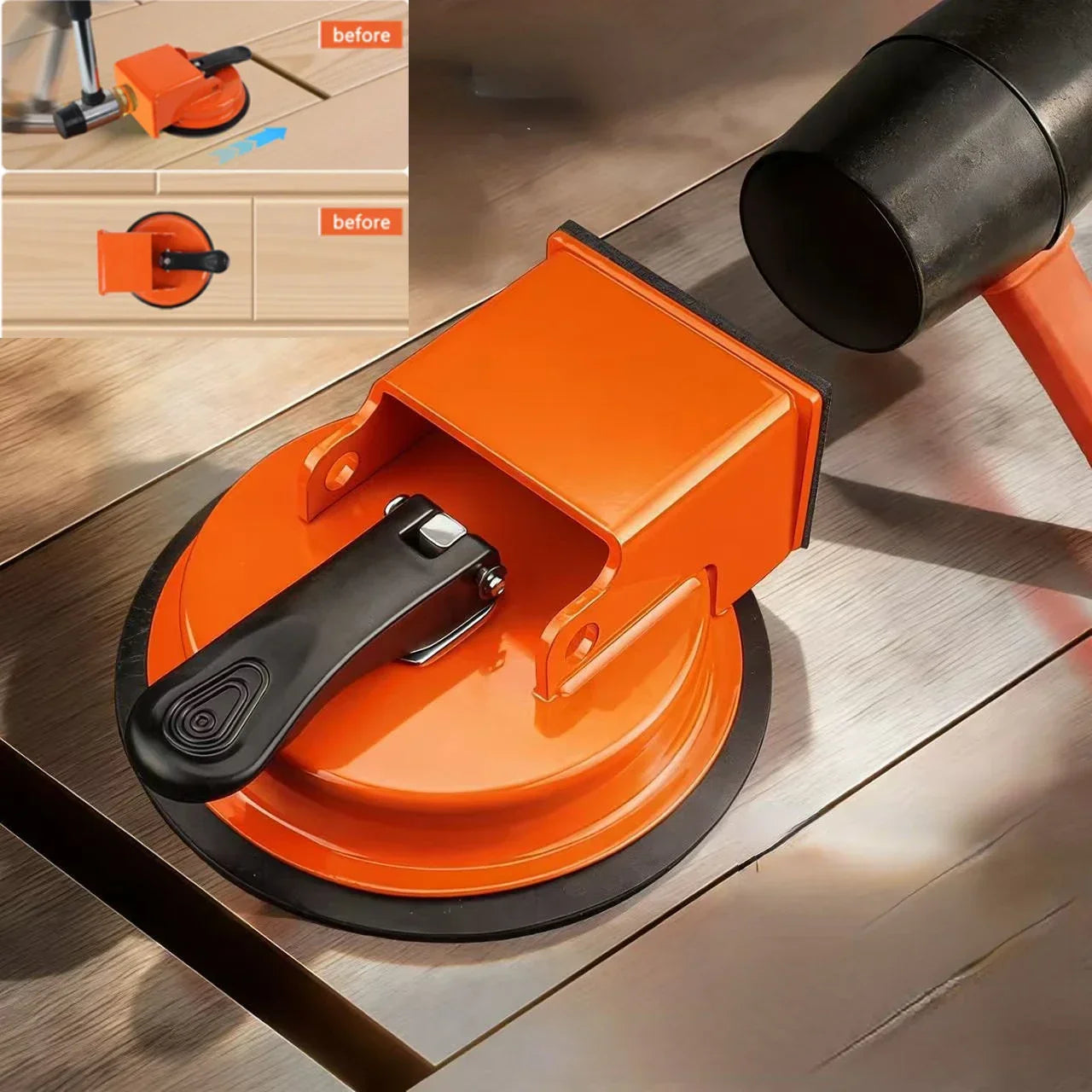 Heavy Duty Vacuum Suction Cup Floor Fixer Tool, Professional Construction Grade Gap Repair Tool for Tile Slat Baseboard Flooring Peaceful Pleasures Health and Wellness