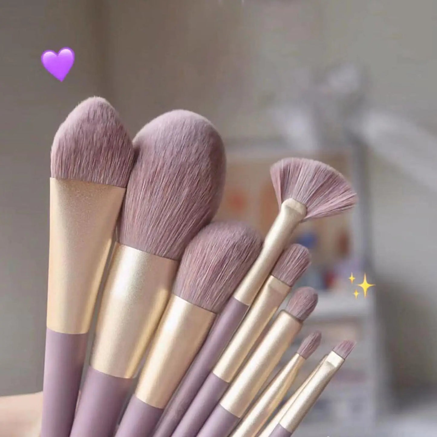 9-Piece Makeup Brush Set with Storage Bag | Foundation & Eye