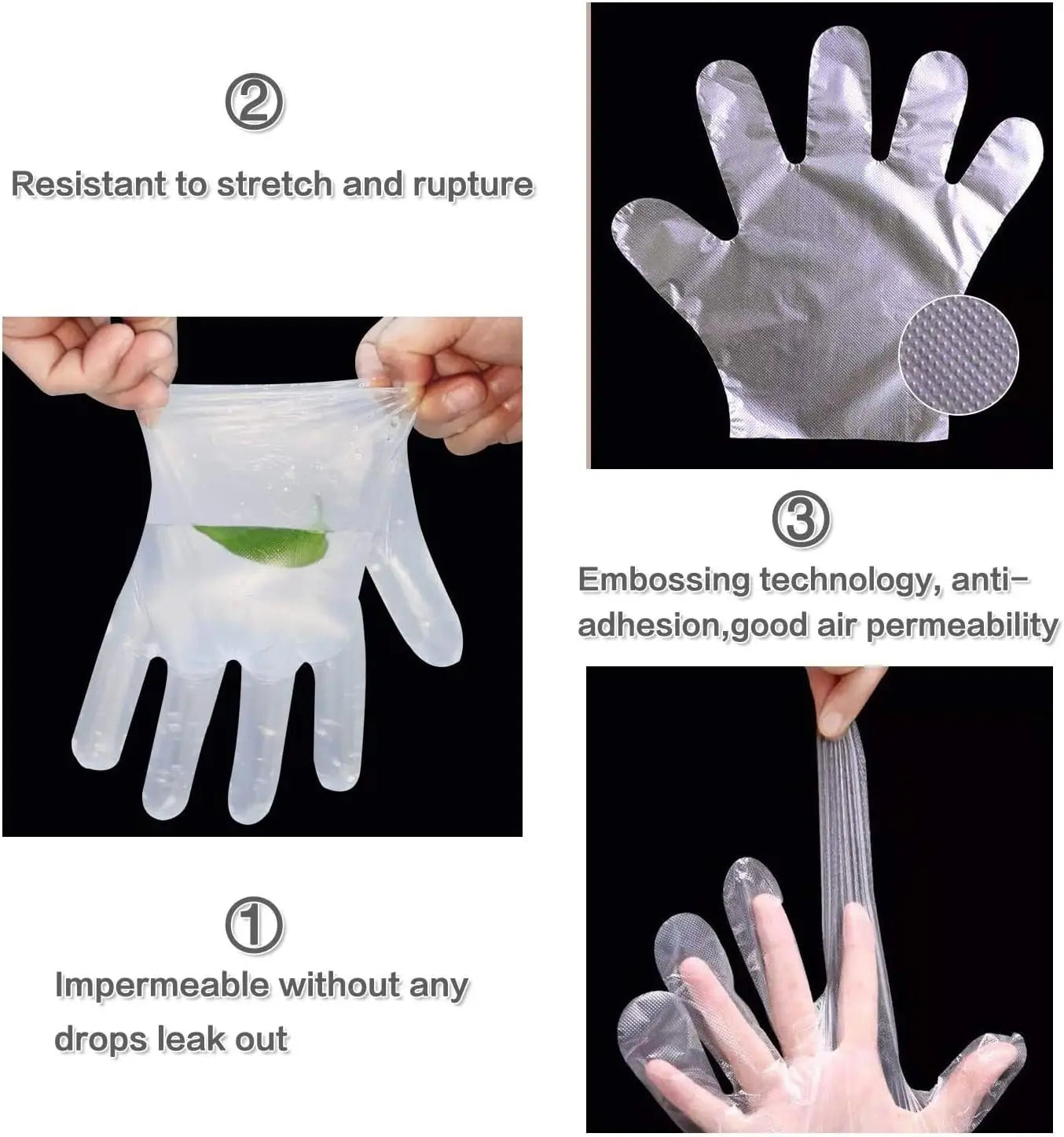 Disposable Plastic Gloves Latex Free Powder Free Clear Polyethylene Hand Gloves Non-Sterile for Cleaning- Cooking Kitchen Tools Peaceful Pleasures Health and Wellness