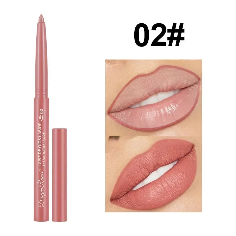 12-Color Waterproof Matte Lip Liner Pencil Set – Long-Lasting