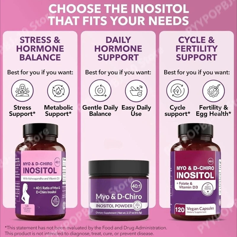Inositol Supplement for Women – Vitamin D3 + Ashwagandha