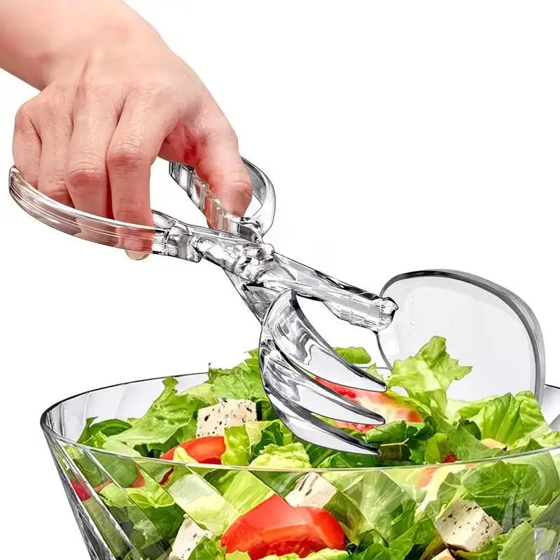 Transparent Plastic Salad Tongs | Food-Safe BBQ Kitchen Tool