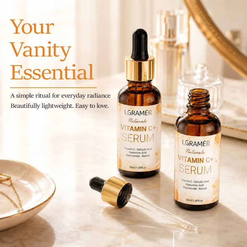 Vitamin C Retinol Facial Serum, Hyaluronic Acid Hydrating Essence, Brighten Dull Skin, Even Complexion, Anti Aging Firming Skin Peaceful Pleasures Health and Wellness