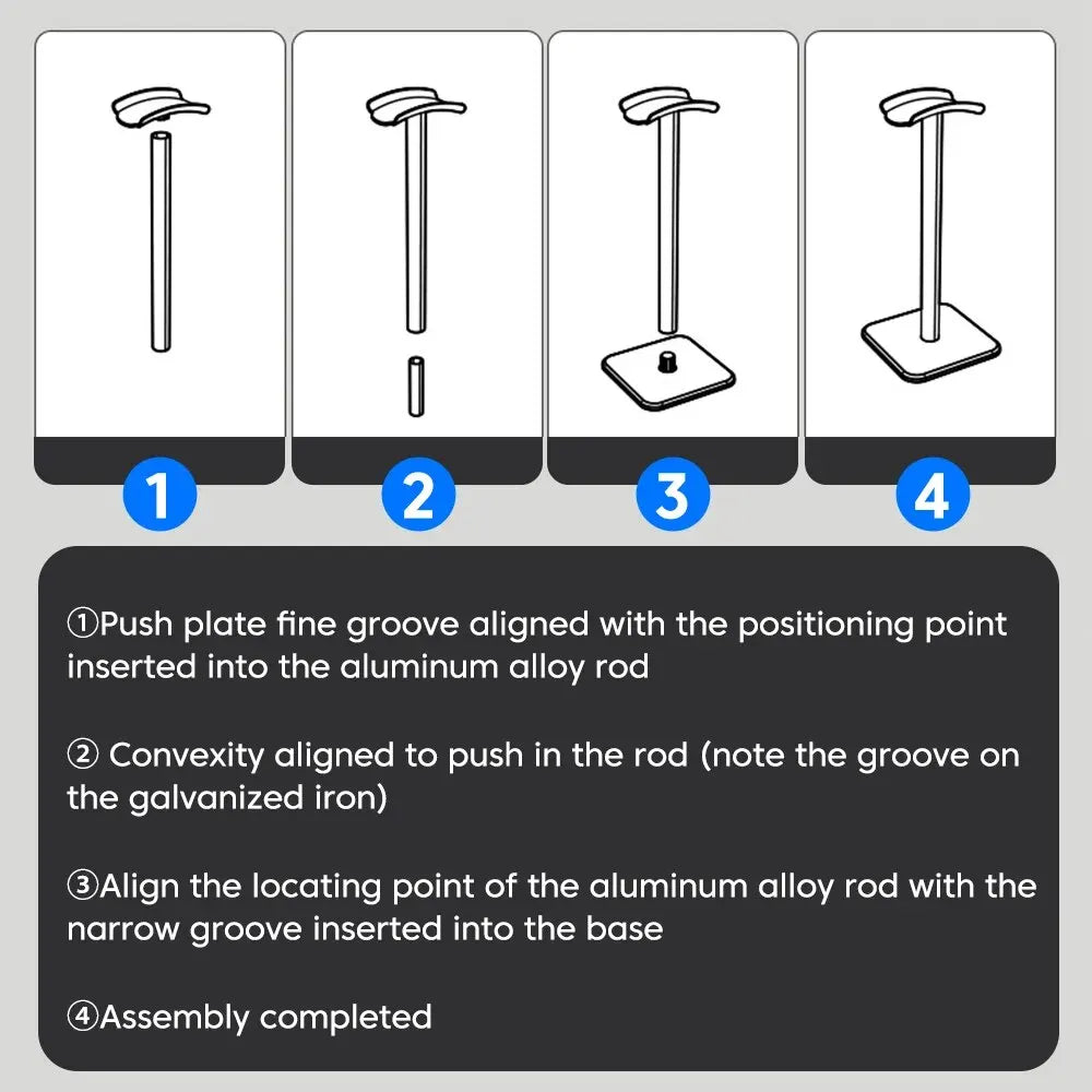 Desktop Headphone Stand – Anti-Slip Aluminum Headset Holder Peaceful Pleasures Health and Wellness