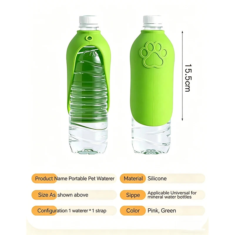 Portable Silicone Pet Water Bottle Outdoor Dog Cat Travel Drinking
