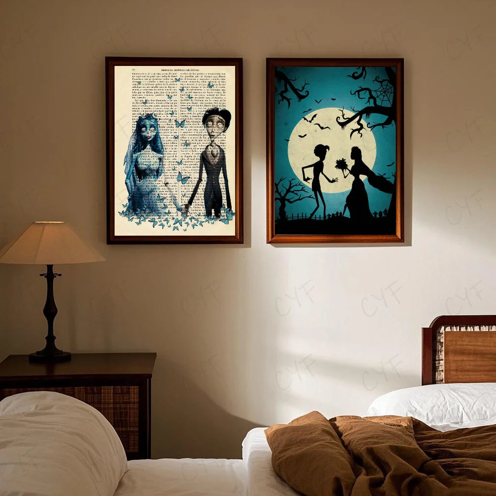 Corpse Bride Cartoon Poster – HD Waterproof PVC Wall Art Decor Wall Art Poster Peaceful Pleasures Health and Wellness