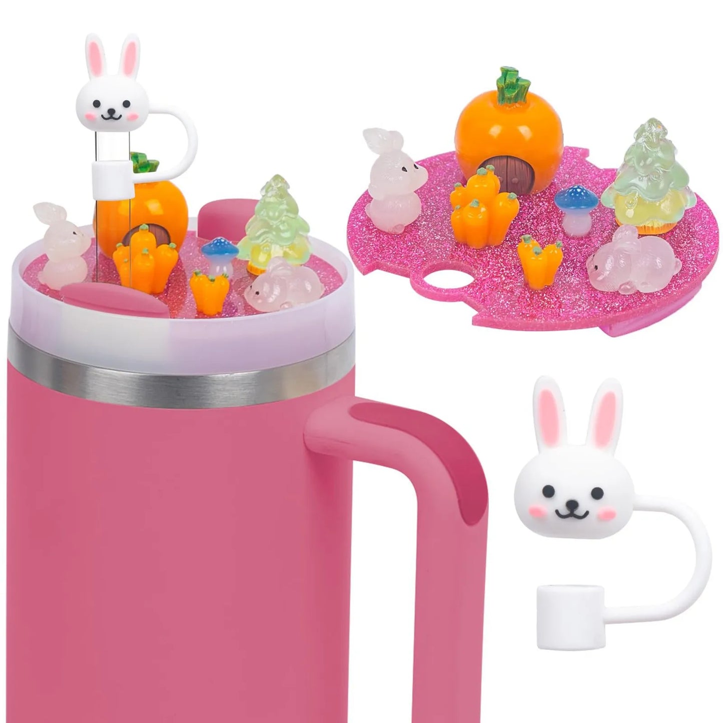 Accessories Charms Set Compatible with Stanley Trumbler 30oz/40oz, Stanley Cup Lid Accessories Charms & Silicone Straw Cover Cap Peaceful Pleasures Health and Wellness B