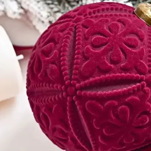 9-Pack Velvet Christmas Ball Ornaments 10cm | Tree & Home Decor