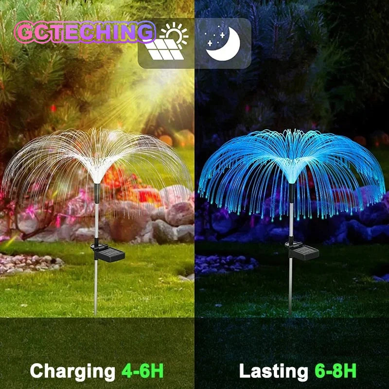 Solar Jellyfish Fiber Optic Garden Stake Light | Colorful LED