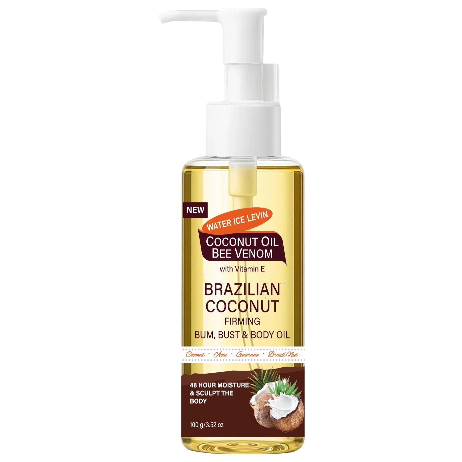 Brazilian Coconut Firming Body Oil – Bee Venom & Vitamin E 100g Firming Body Oil Peaceful Pleasures Health and Wellness 1pcs