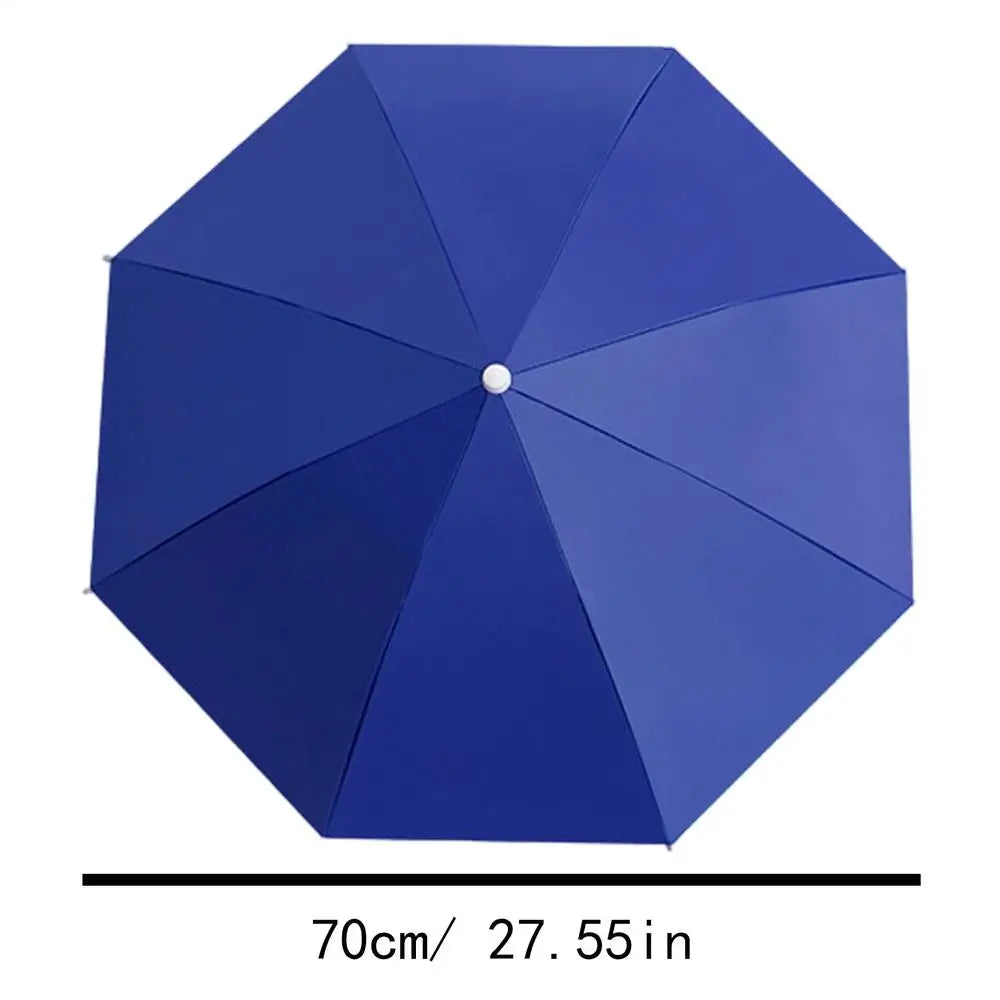 Folding Umbrella Hat Lightweight Adjustable Cap With Elastic Band For Fishing Gardening Hiking Travel Golf Beach Boating Peaceful Pleasures Health and Wellness Sapphire